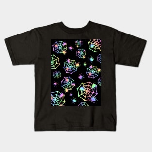 HAPPY Halloween Pastel Spider Web Kids T-Shirt